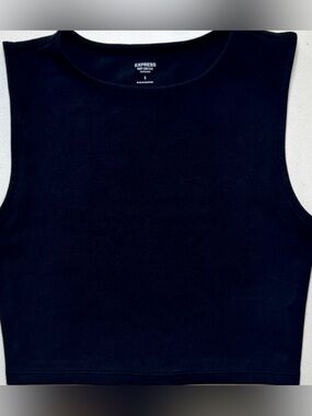 Express Body Contour Compression Crop Tank Black Size S Sleek Sculpting